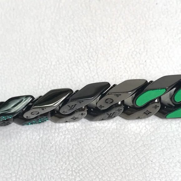 Auth LOUIS VUITTON MP2853 LV Collier Chain Links Patches Accessories Necklace - Picture 4 of 14